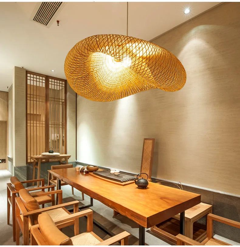 EcoChic Bamboo LED Pendant Light Fixture