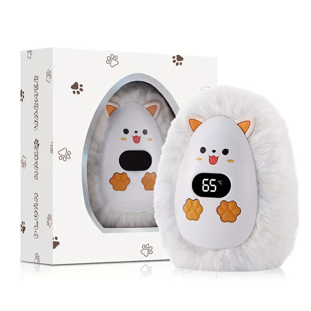 CozyCharge Portable Plush Hand Warmer with LCD Screen
