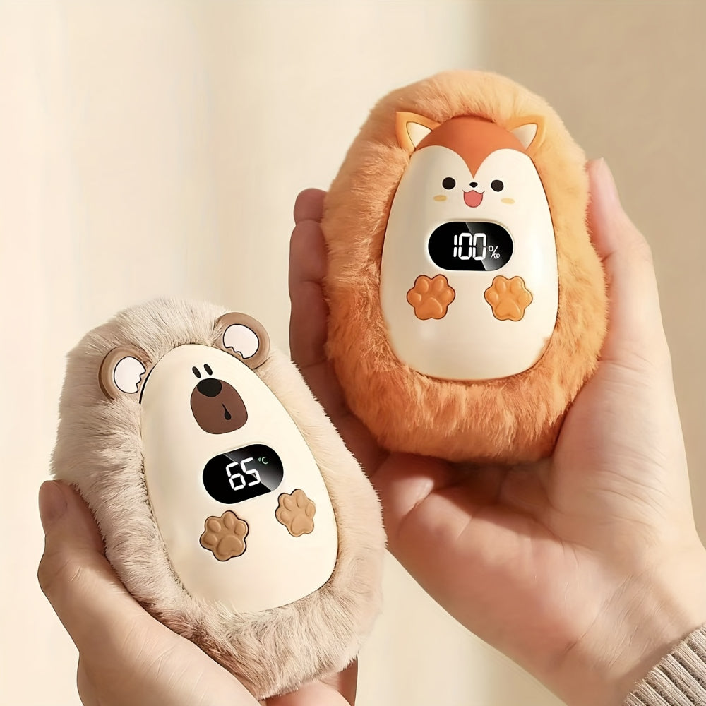 CozyCharge Portable Plush Hand Warmer with LCD Screen