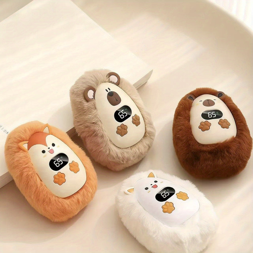 CozyCharge Portable Plush Hand Warmer with LCD Screen