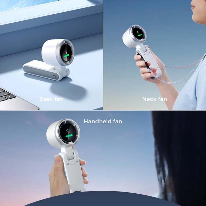 Portable Neck Fan with 5 Adjustable Speeds for Outdoor and Travel Cooling