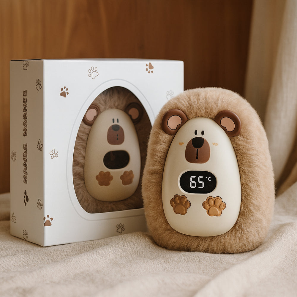 CozyCharge Portable Plush Hand Warmer with LCD Screen