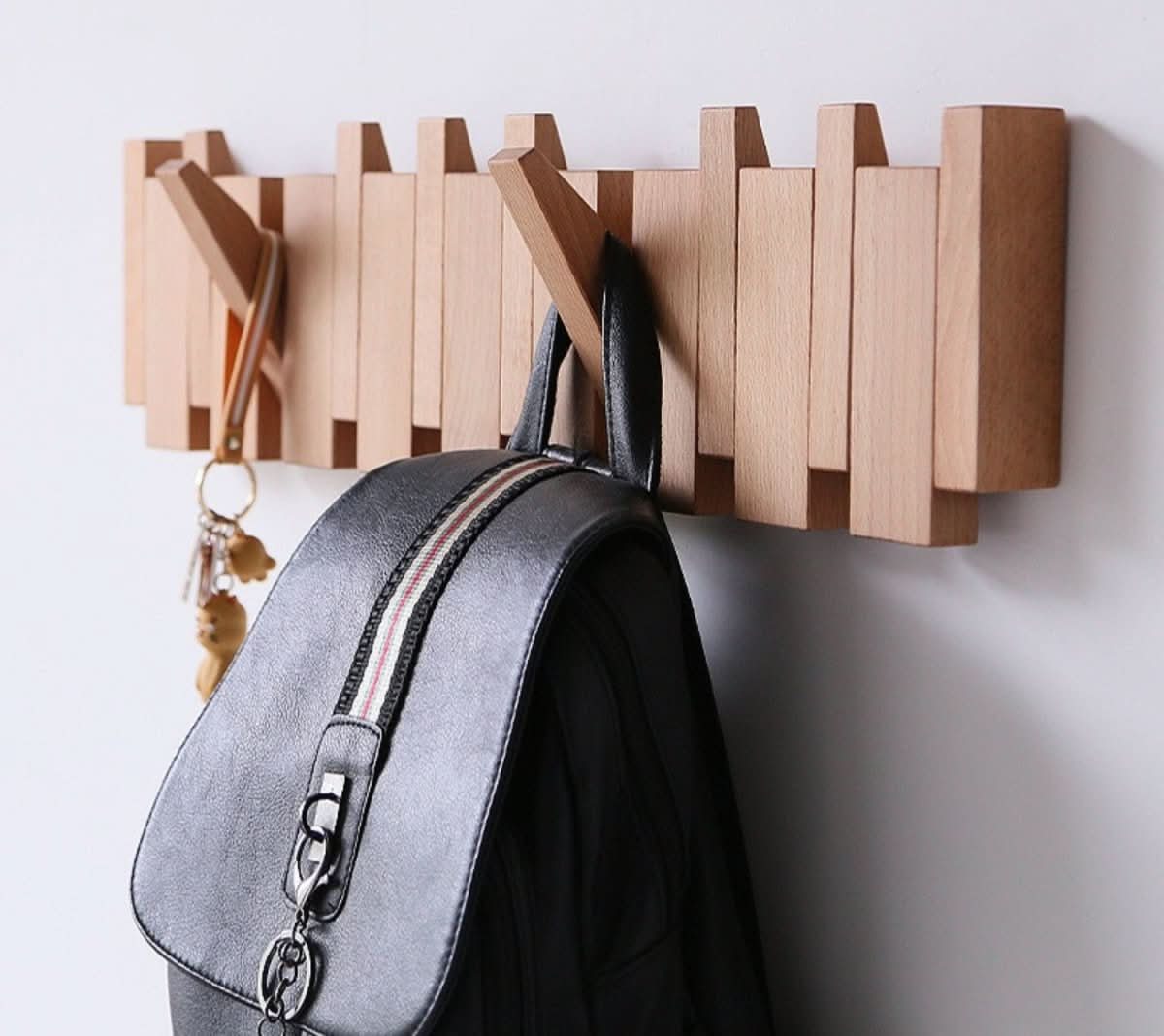 HarmonyCraft Musical Inspired Wall Rack with Foldable Hooks