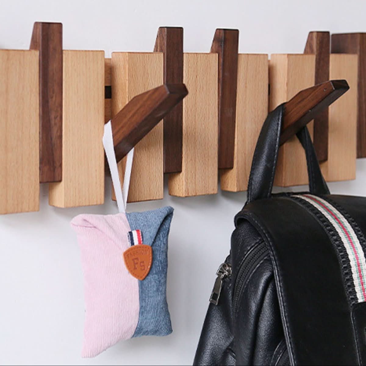 HarmonyCraft Musical Inspired Wall Rack with Foldable Hooks