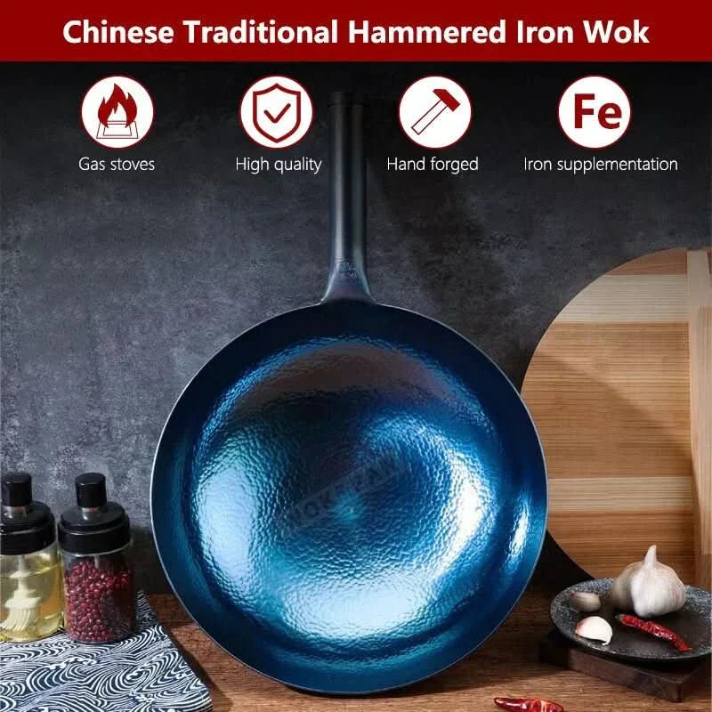 Heritage Iron Wok: Uncoated, Handcrafted, and Sturdy