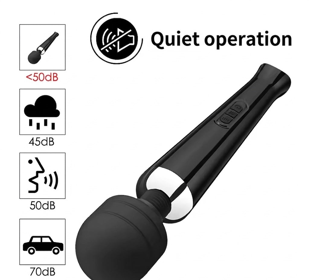 Portable Massager with 20 Vibration Speeds, Flexible Neck, Soft Silicone Tip