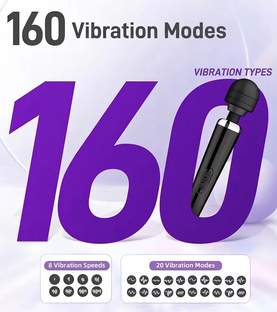 Portable Massager with 20 Vibration Speeds, Flexible Neck, Soft Silicone Tip