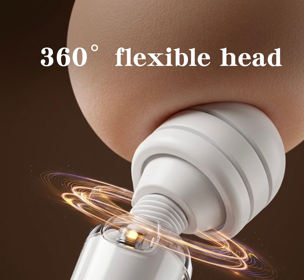 Portable Massager with 20 Vibration Speeds, Flexible Neck, Soft Silicone Tip