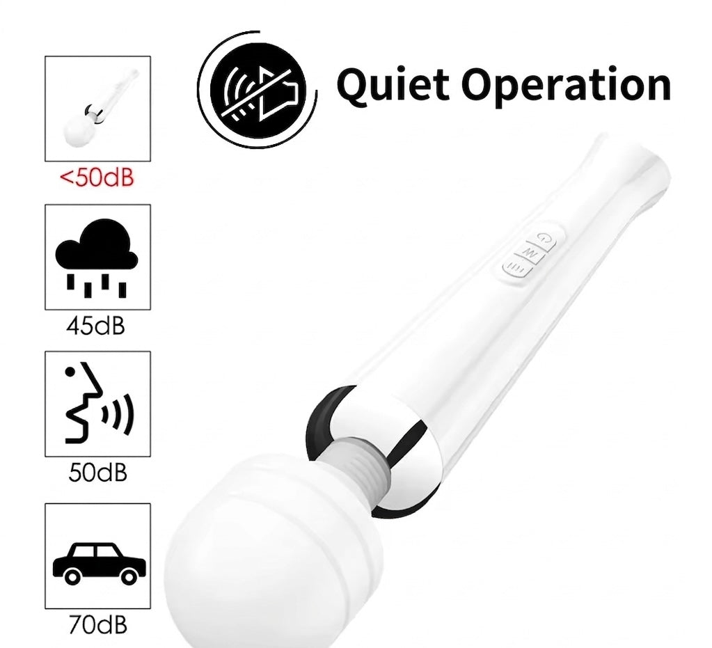 Portable Massager with 20 Vibration Speeds, Flexible Neck, Soft Silicone Tip