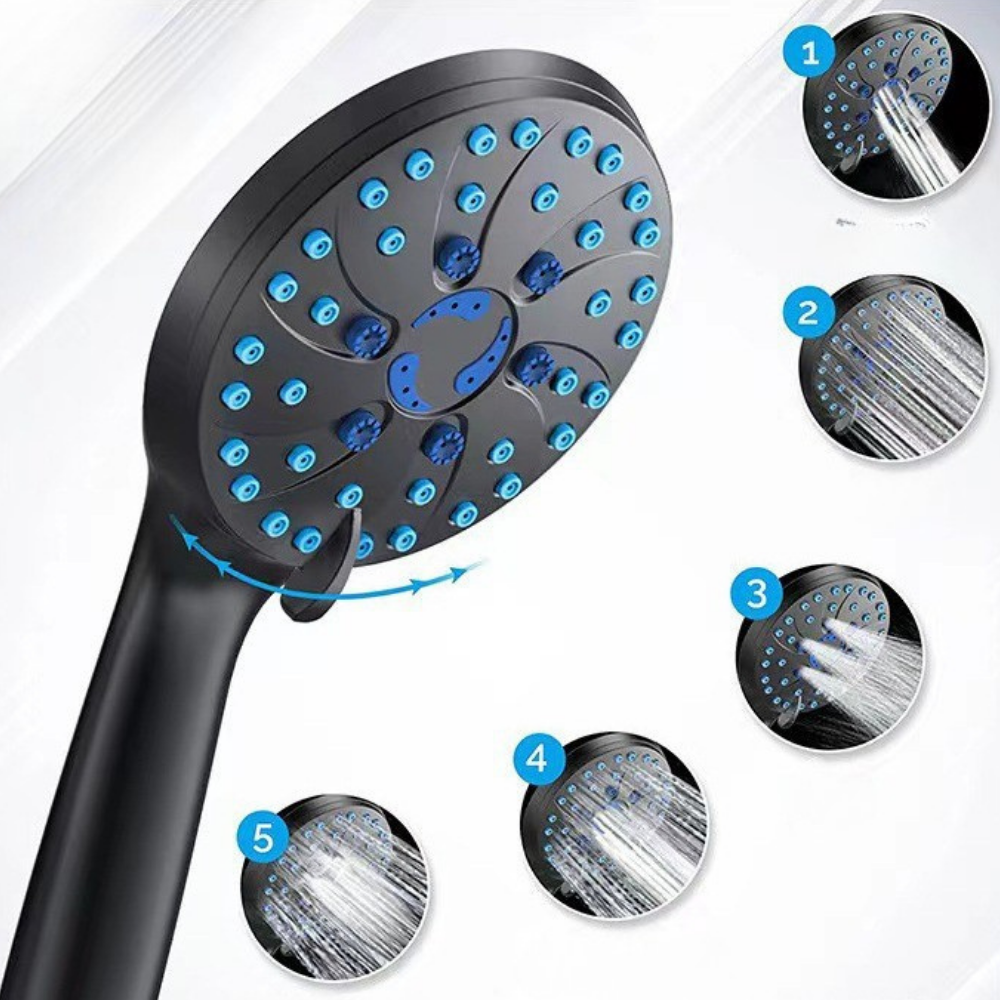 Versatile High-Pressure Showerhead Kit with Customizable Sprays