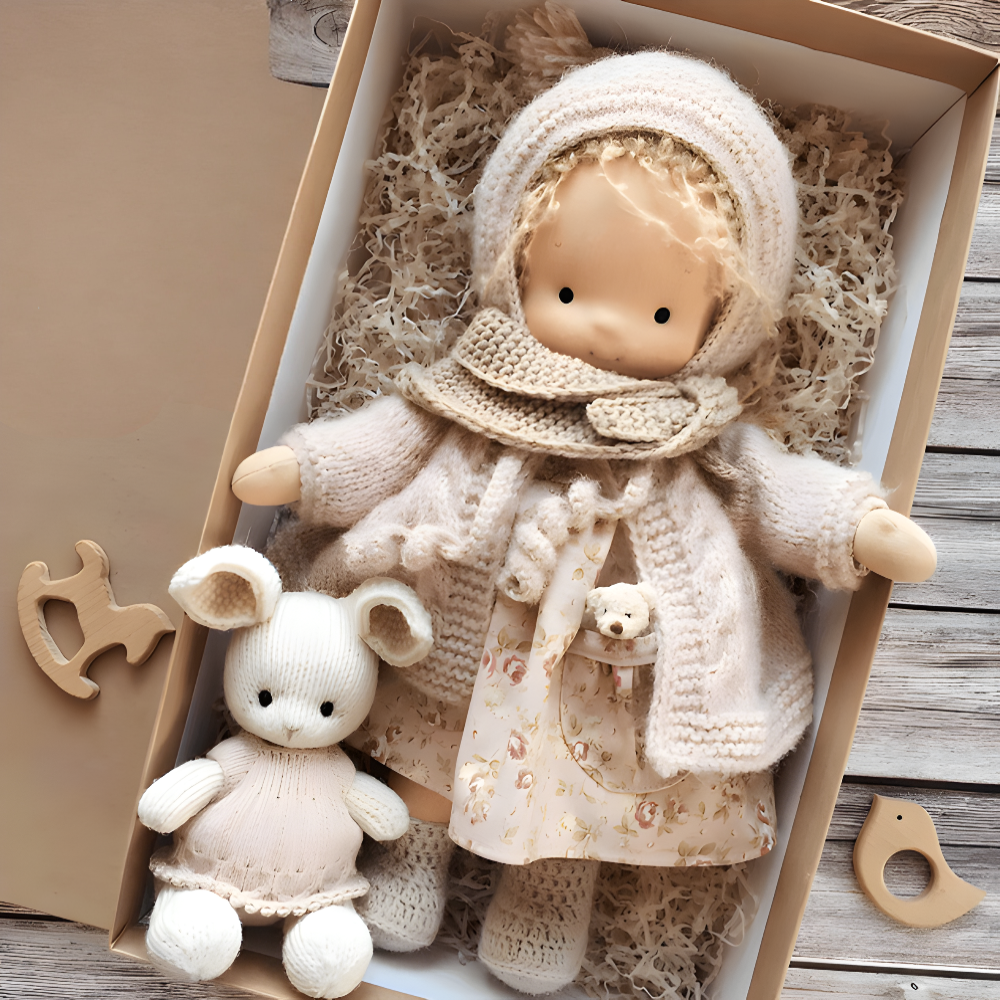 Charming Fabric Doll Toy for Creative Play in Elegant Packaging