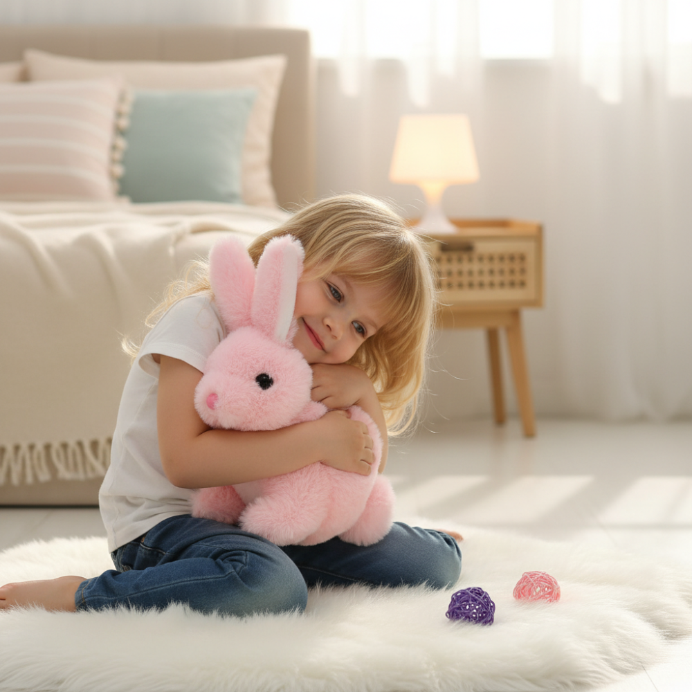 Engaging Plush Bunny Toy with Lively Movements for Kids