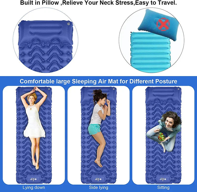 Self-Inflating Air Mattress for Camping – 10cm Thick Sleeping Pad