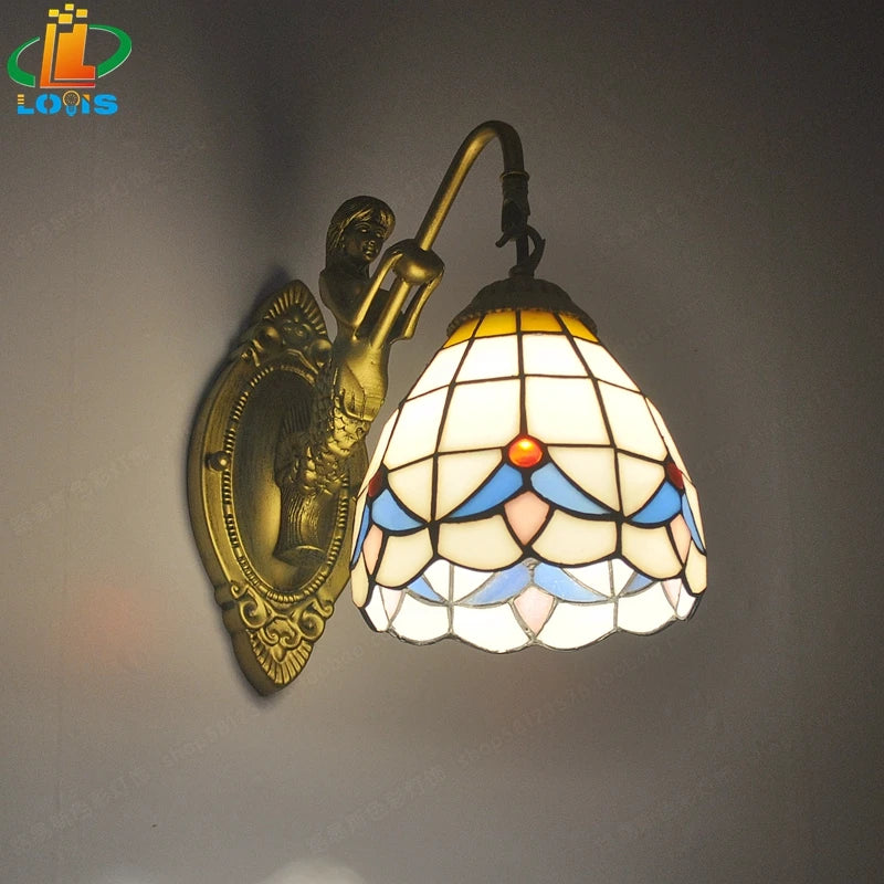 Enchanting Mermaid Glass LED Wall Light for Home Decor