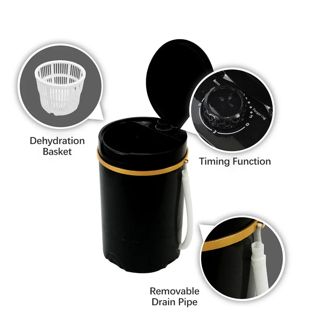 Portable Mini Laundry Machine – Semi-Automatic Single Drum Design