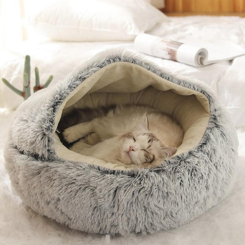 Plush Round Calming Cat Cave