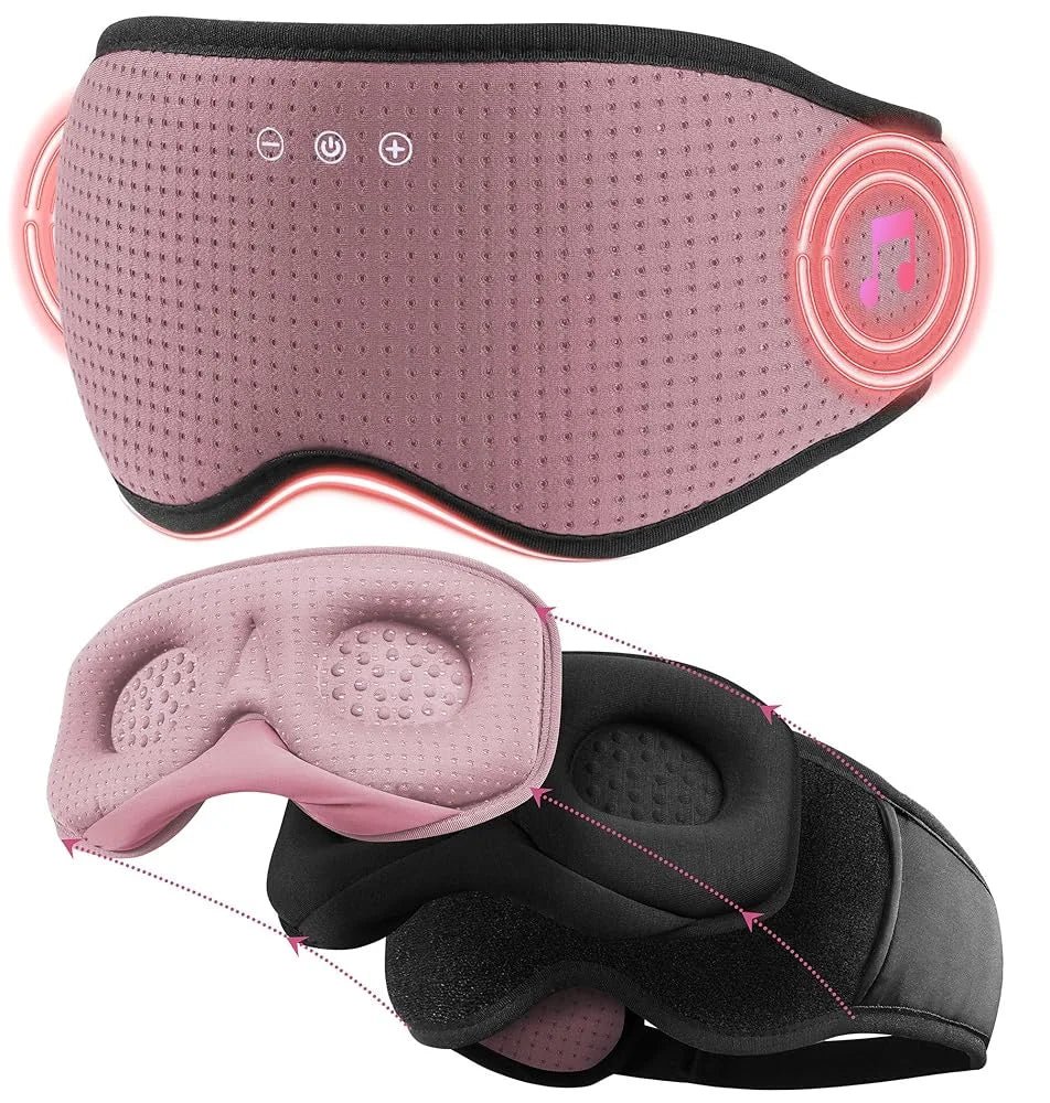 Bluetooth 3D Sleep Mask with Light Blocking – Breathable Eye Cover for Naps