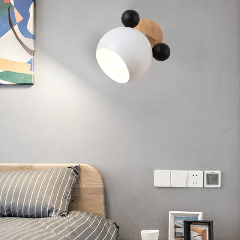 Wall Lamp for Children's Room Wood Bear