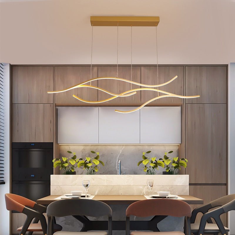 Sleek LED Pendant Light with Artistic Wave Design