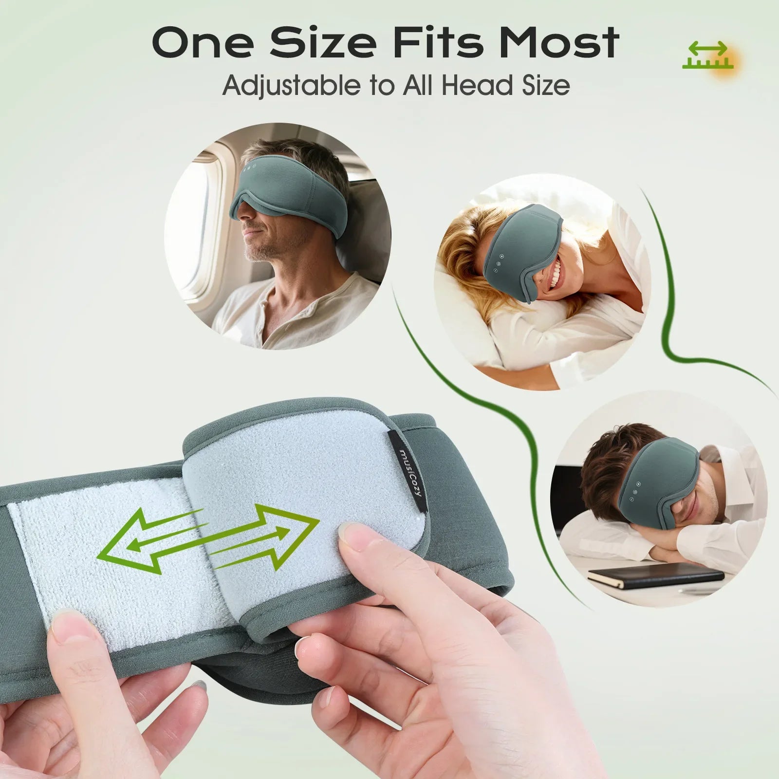 Bluetooth Sleep Eye Mask with 3D Light Blocking Design and Binaural Sound