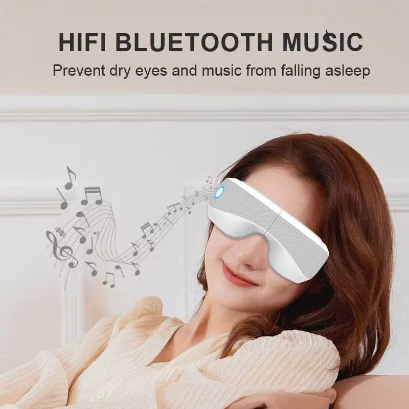 Portable Eye Massager with Wireless Heating and Vibration – USB Rechargeable for Stress Relief