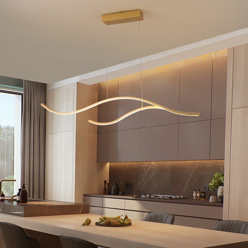 Sleek LED Pendant Light with Artistic Wave Design