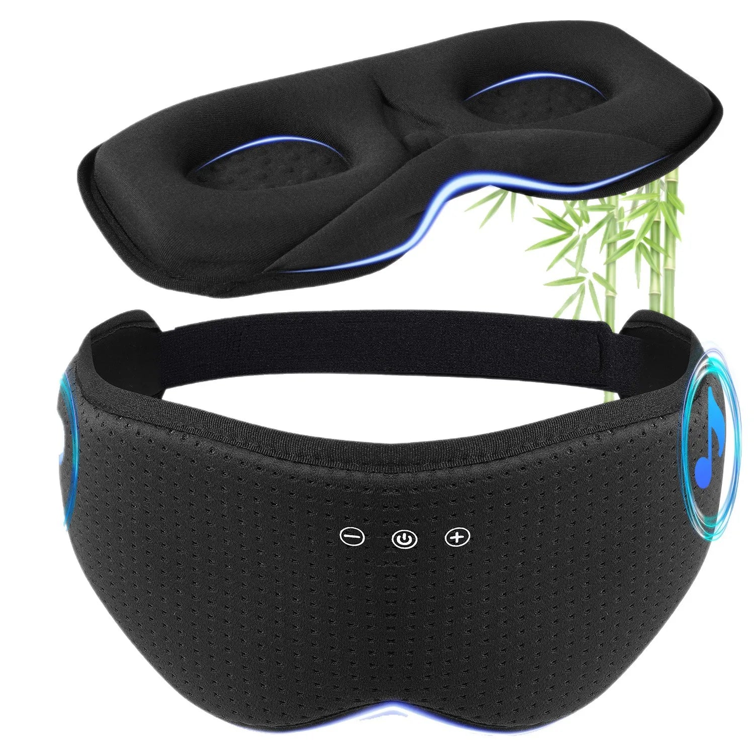 Bluetooth 3D Sleep Mask with Light Blocking – Breathable Eye Cover for Naps