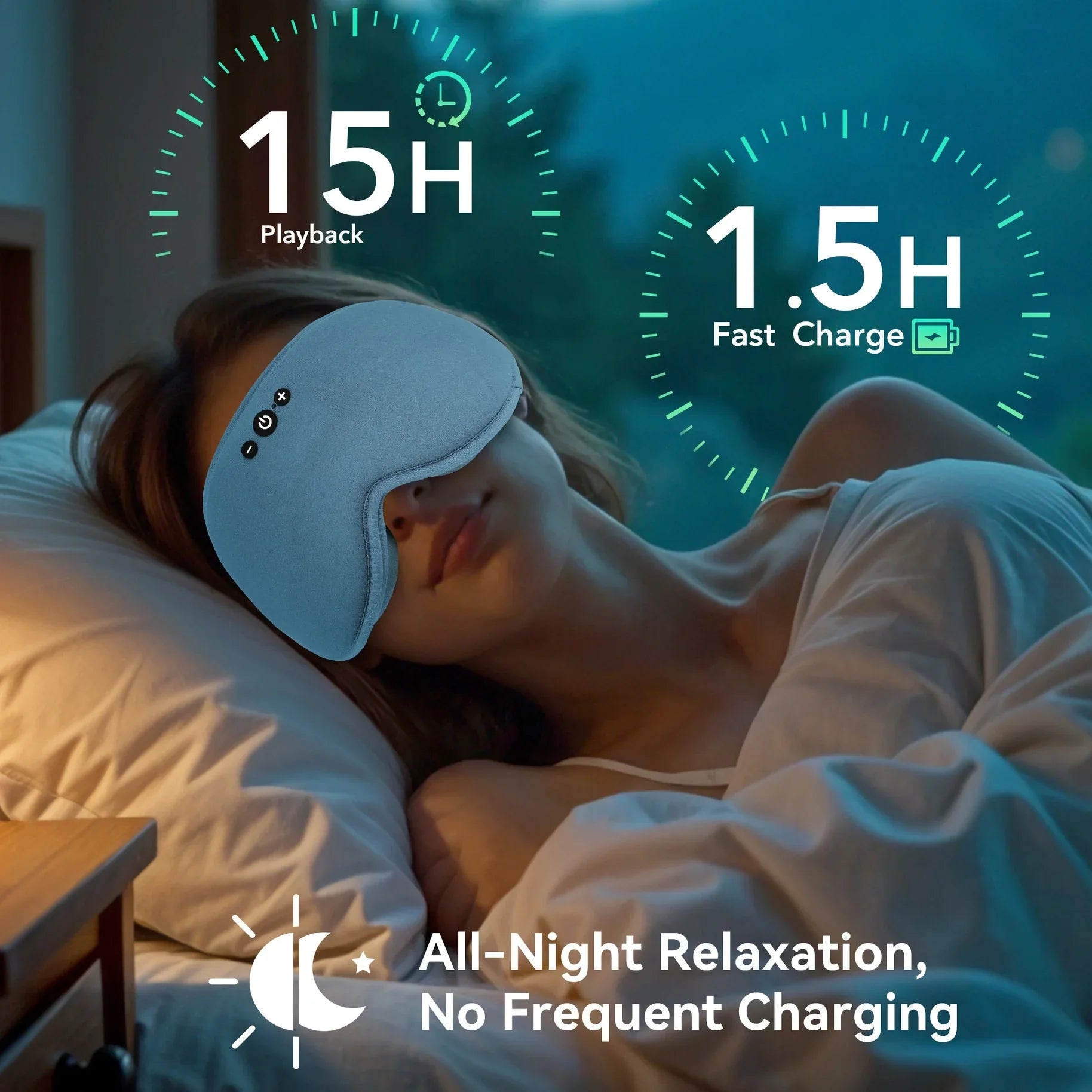 Bluetooth 3D Eye Mask for Sleep with Light Blocking and Music Playback