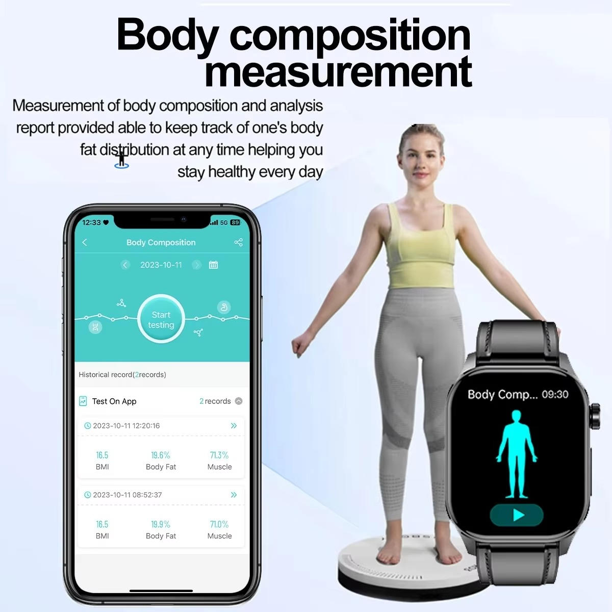 AMOLED Smartwatch with Heart Rate Monitor, Blood Pressure, SOS Alert, IP68, Bluetooth Calling