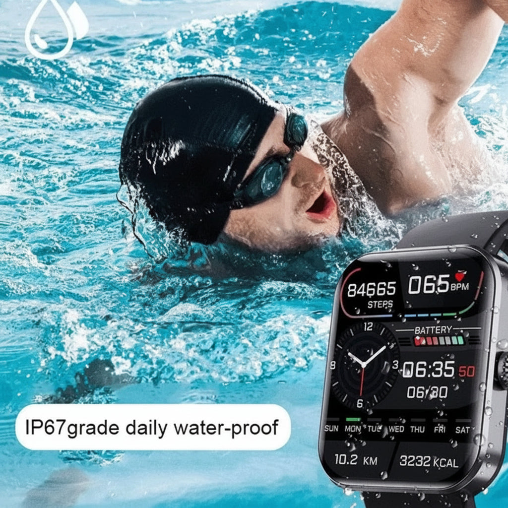 Smartwatch for Health Monitoring – Blood Pressure & Sugar Tracker with Bluetooth Calling