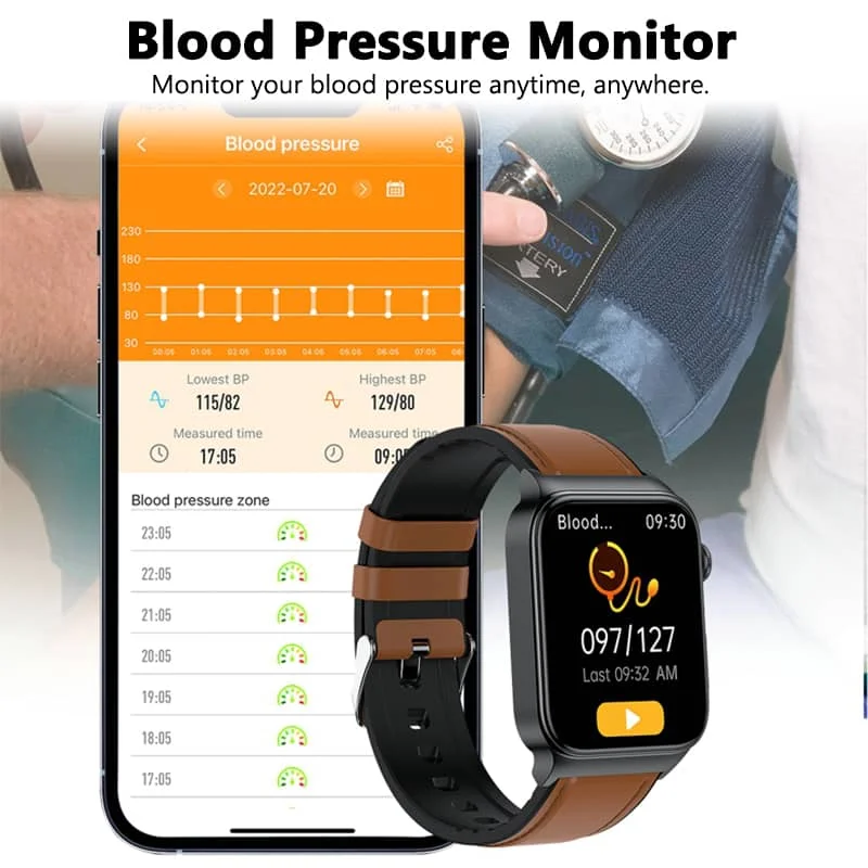Smartwatch with ECG and Blood Sugar Monitoring | Custom Touch Screen Health Tracker