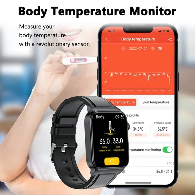 Smartwatch with ECG and Blood Sugar Monitoring | Custom Touch Screen Health Tracker