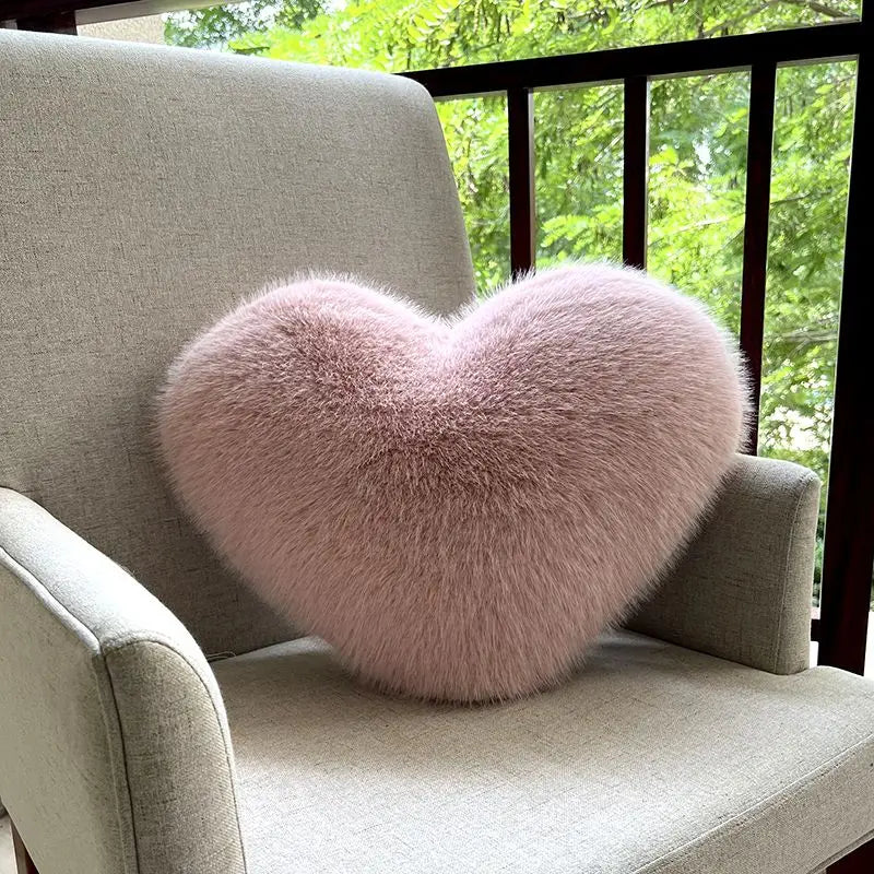 Cozy Love Shape Plush Cushion – Ideal Decorative Accent for Home
