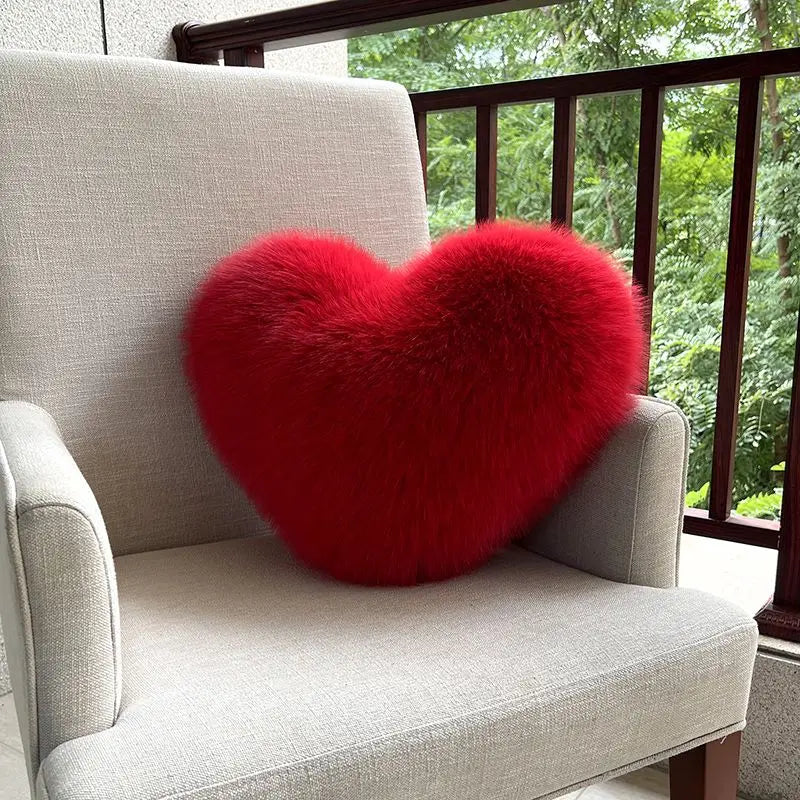 Cozy Love Shape Plush Cushion – Ideal Decorative Accent for Home