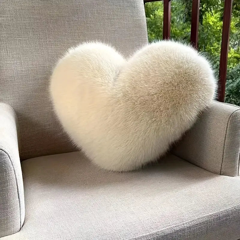 Cozy Love Shape Plush Cushion – Ideal Decorative Accent for Home