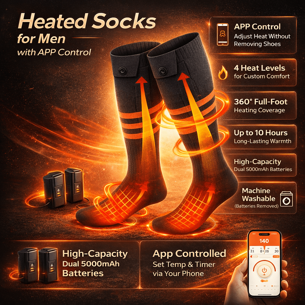 Smart Thermal Socks with Mobile Heat Management for Outdoors
