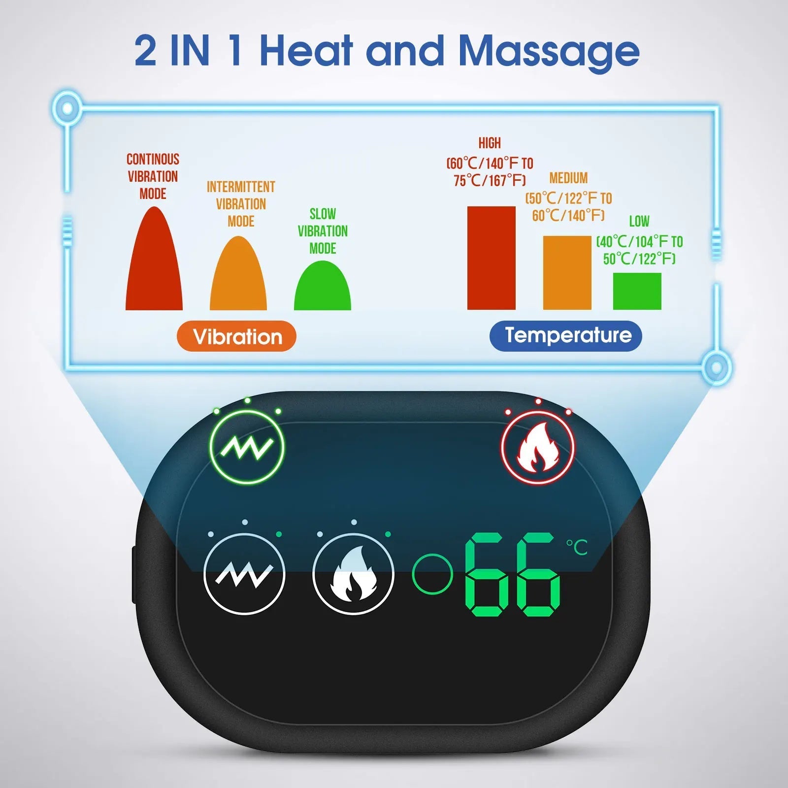 Adjustable Warmth & Vibration Shoulder Support Brace for Pain Relief