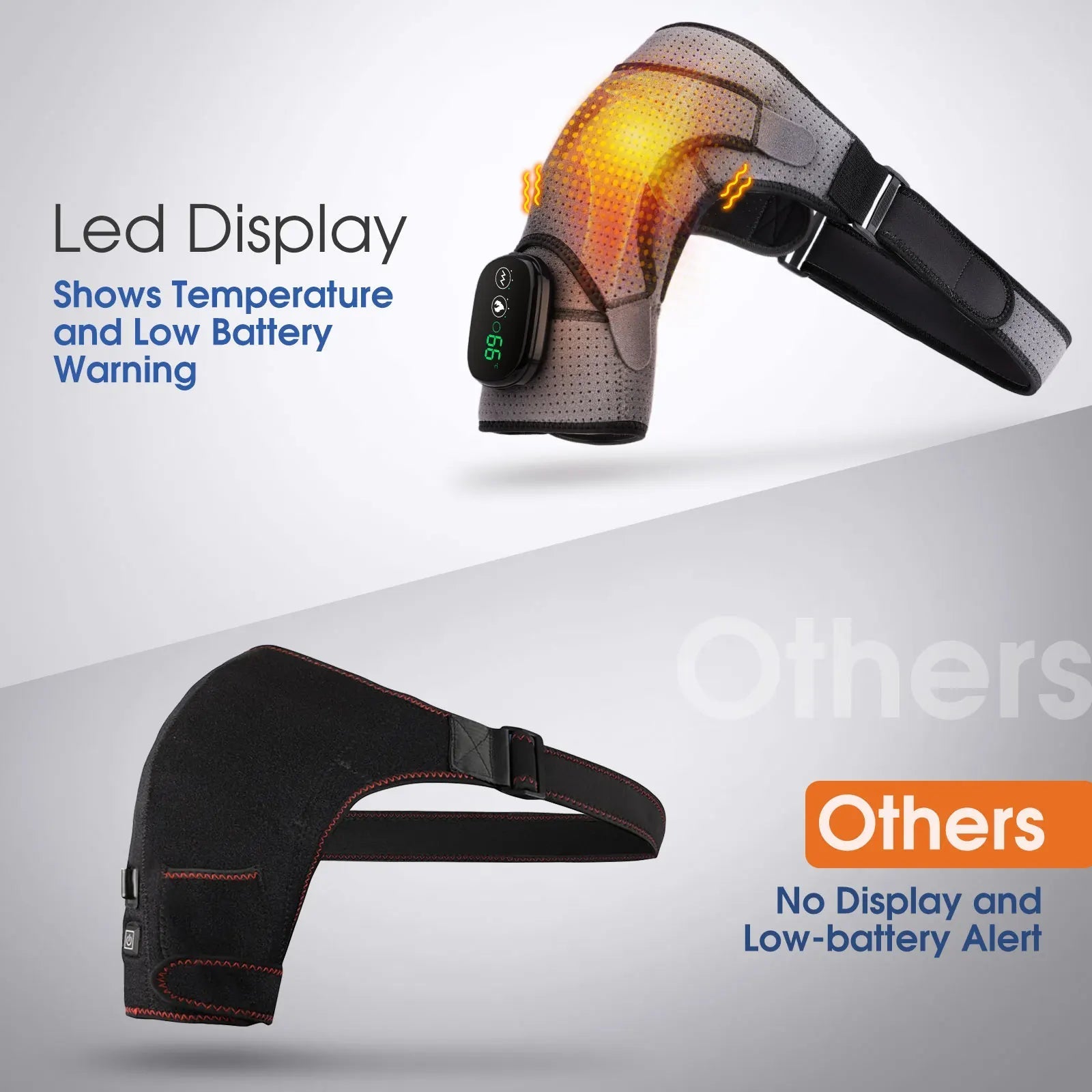 Adjustable Warmth & Vibration Shoulder Support Brace for Pain Relief