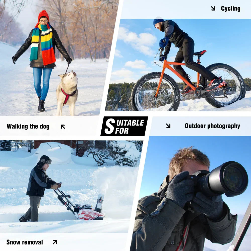 Rechargeable Heated Winter Gloves with Waterproof Touch Control