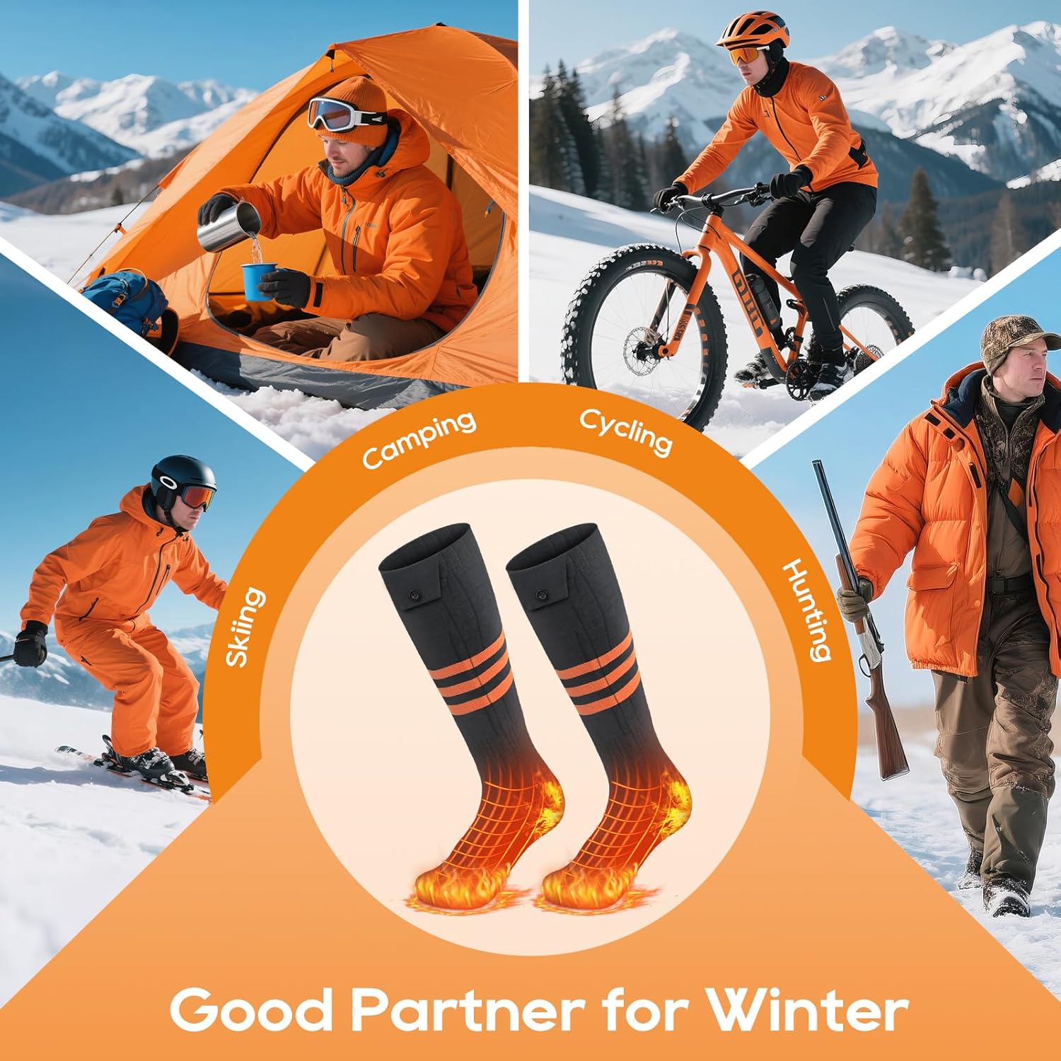 Smart Thermal Socks with Mobile Heat Management for Outdoors