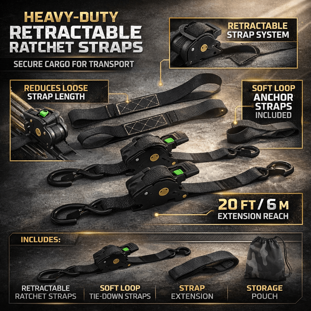 SecureLoad Automatic Cargo Tie-Down Straps
