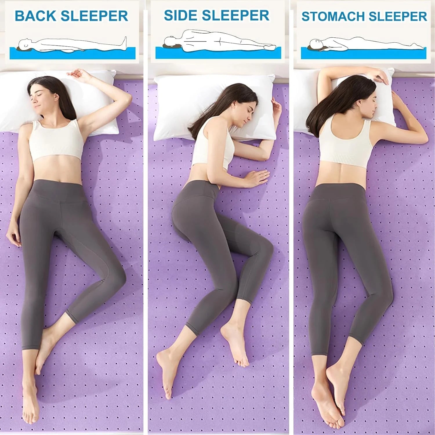 Gel-Infused Mattress Topper in All Sizes with Cooling Feature for Better Sleep