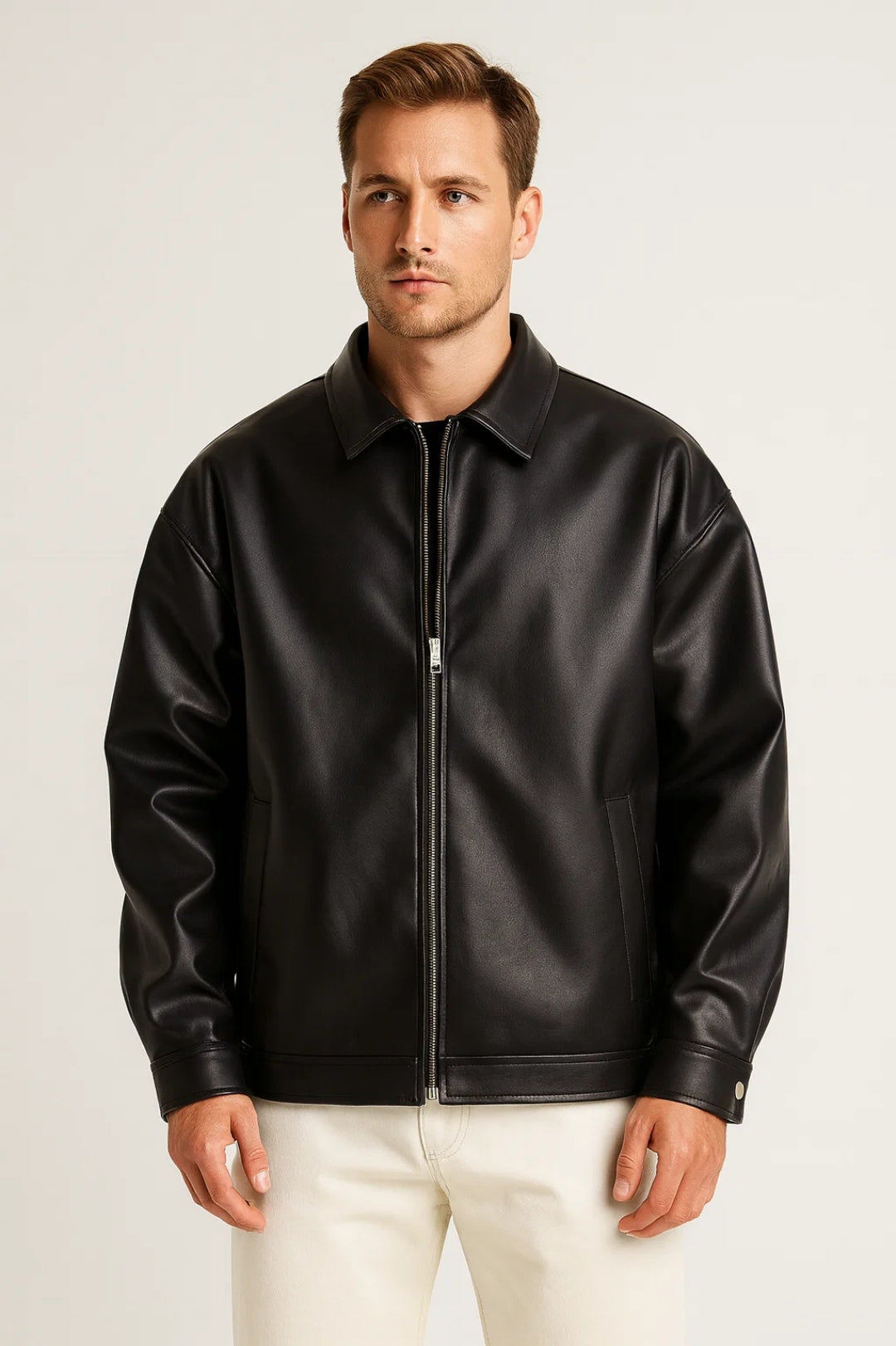 Stylish Men's Winter Coat with Zipper | Urban Chic Design