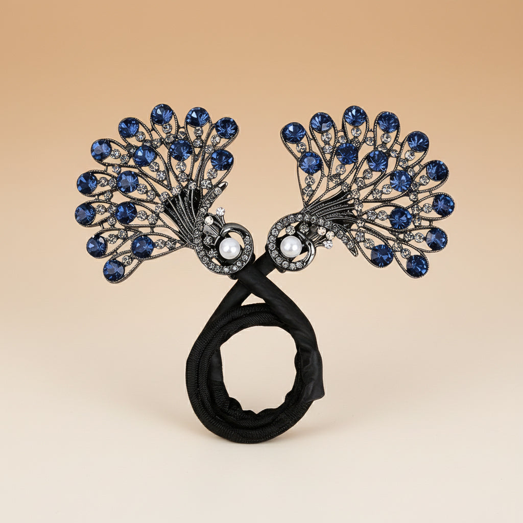 Elegant Feathered Gemstone Hair Clip for Chic Styles