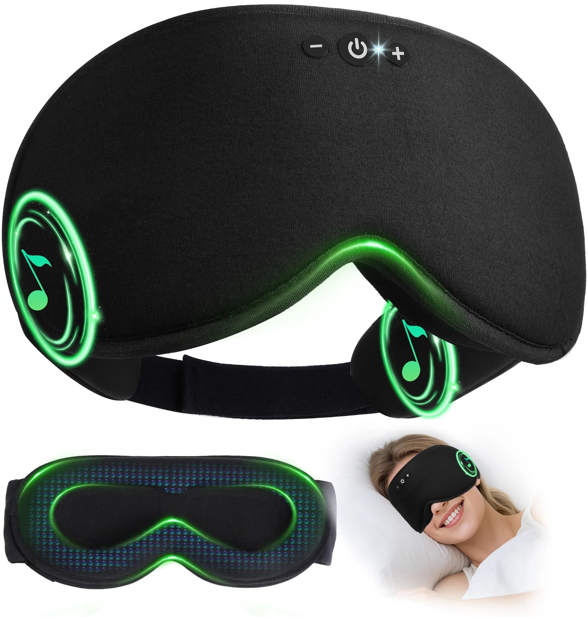 Bluetooth 3D Eye Mask for Sleep - Light Blocking and Music Playback