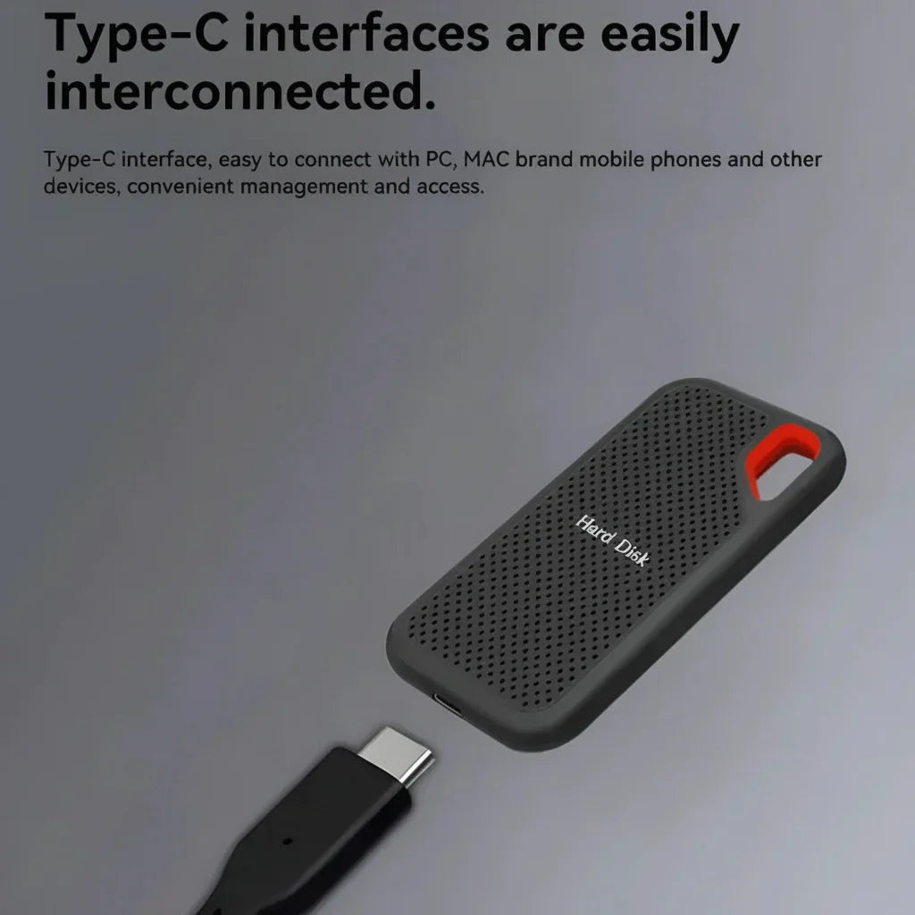Ultra-Slim USB-C External Solid State Drive for Effortless Storage