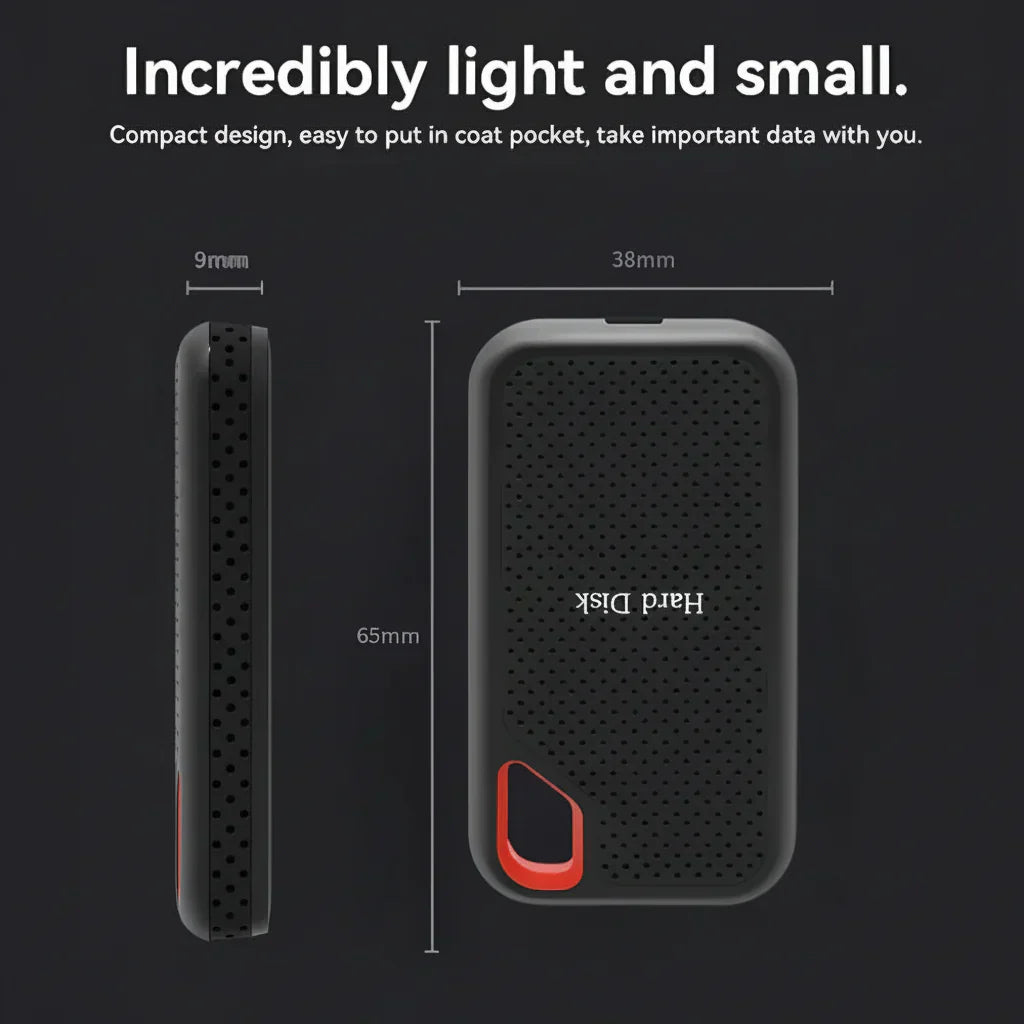 Ultra-Slim USB-C External Drive for Effortless File Management