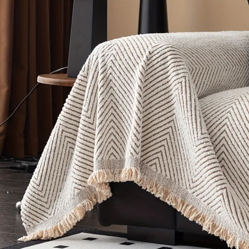 ElegantGuard Herringbone Sofa Protector, Water-Resistant & Secure