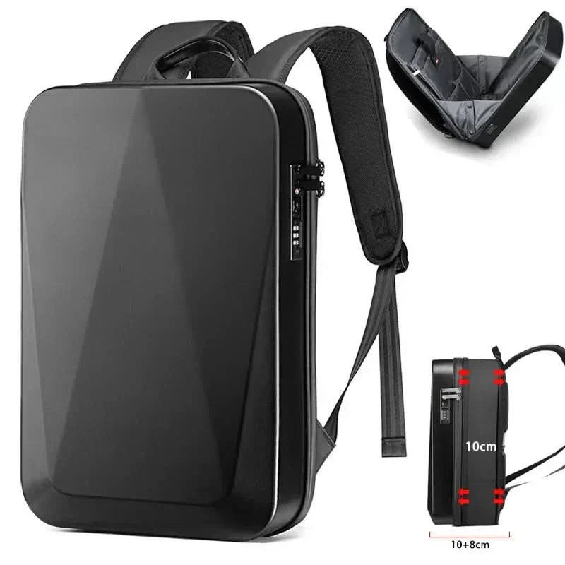 SecureTech Expandable Laptop Backpack with USB Charging Port