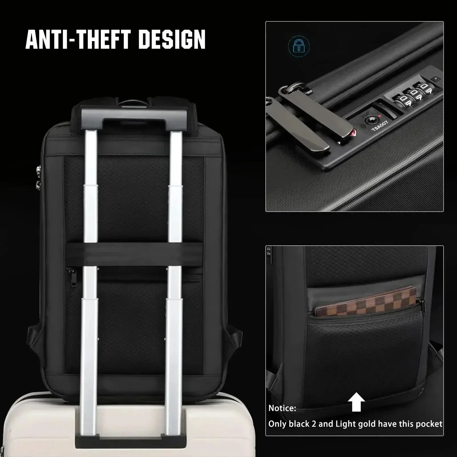 SecureTech Expandable Laptop Backpack with USB Charging Port